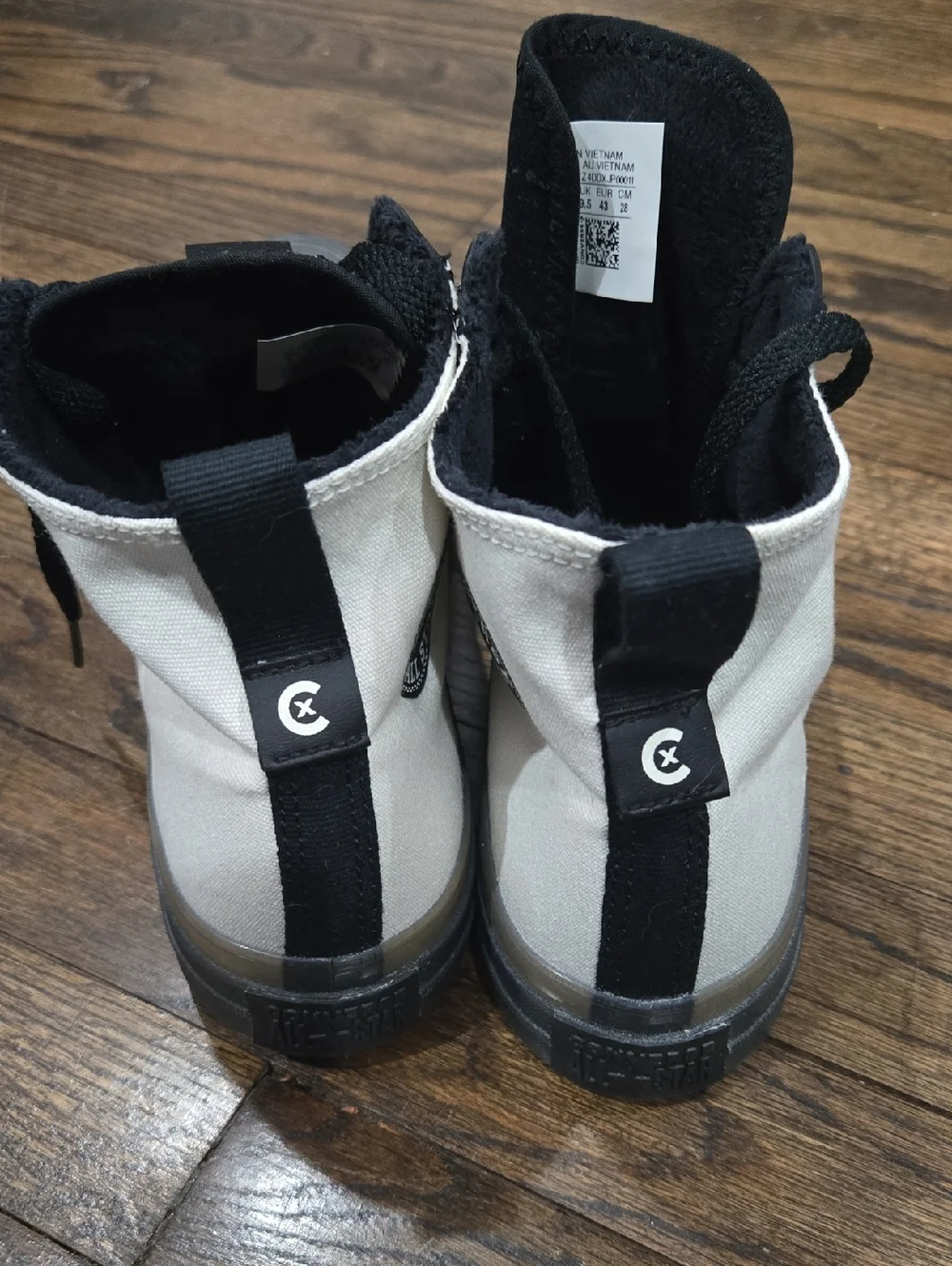 Chuck Taylor All Star CX Explore Hi Mens 9.5 Womens 11.5 Off White Black Fleece - Picture 3 of 10